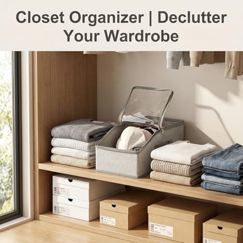 Funnydin 2PCS Hat Storage for Baseball Caps - Stackable Hat Organizer for Closet, Holds up to 30 Caps with Clear Window, Space-Saving Hat Box for Home Storage, Breathable Fabric, Grey view 4