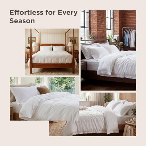 Bedsure Twin Duvet Cover Only - Prewashed Cotton-Like Polyester Soft All Season Bedding, Includes 1 Duvet Cover Twin Size 68x90 Inches with Zipper Closure, White, (No Comforter, No Pillow Shams) view 5