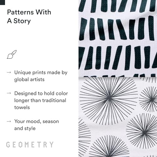 GEOMETRY Kitchen Tea Towels - Quick Dry Microfiber Dish Towels for Kitchen Linework, 18" x 30" 2 Pack view 6