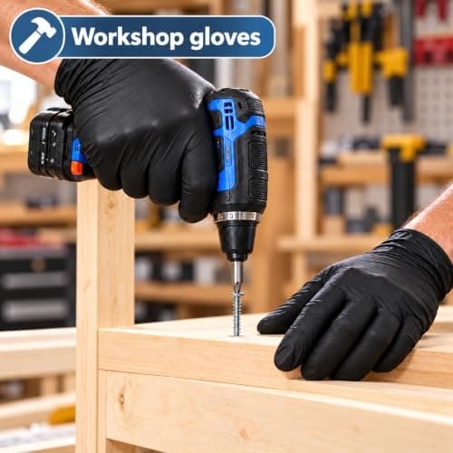 Gybluuv Nitrile Gloves Black 6 Mil 100/200/1000 Pcs, Gloves Disposable Latex Free for Food Prep, Cooking, Kitchen Cleaning view 6