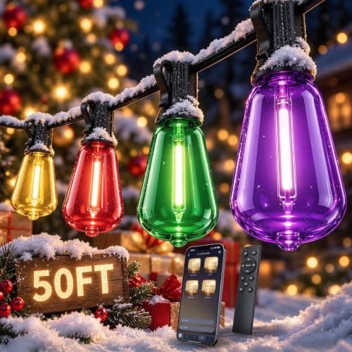 Outdoor String Lights 50FT RGB color changing Patio Lights for Outside — image 1