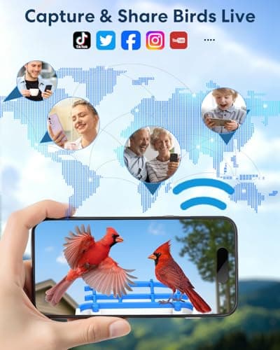 Smart Bird Feeder with Camera Solar Powered for Outdoors, AI Bird Species Identification, 2K HD Video Live Stream Bird House with Cam, Instant Arrival Alerts, Ideal Gifts for Bird Lovers view 4