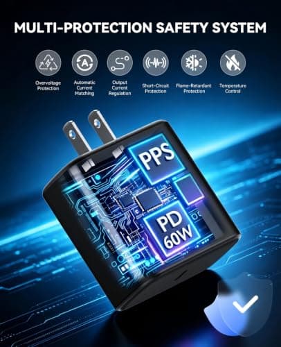60W USB C Super Fast Charger, Phone Charger Fast Charging Block with  cable view 2