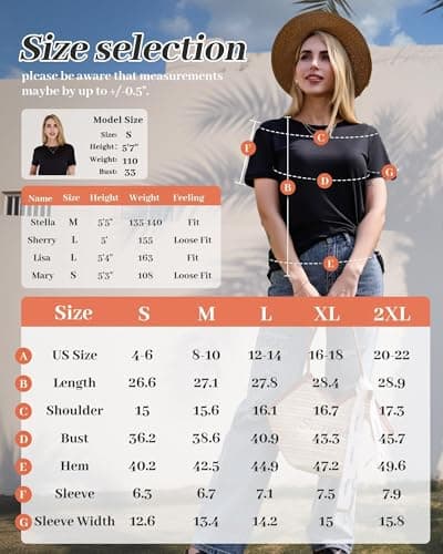 GAYHAY T Shirts for Women - Short Sleeve Spring Summer Tops Soft Basic Tees Beach Vacation Clothes for Casual 2026 view 5