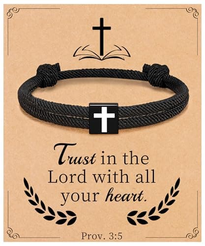 Sistble Easter Gifts, Easter Basket Stuffers Christian Gifts Cross Bracelet for Men Handmade Braided Rope Bracelet Bible Verse Baptism First Communion Confirmation Gift for Teenage Boys Girls — image 1