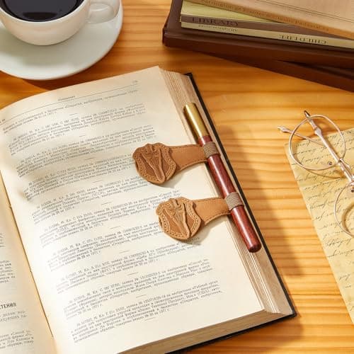 2 Pcs Leather Magnetic Bookmarks for Men,Vintage Sword and Dragon Pattern, PU Leather Bookmark, Gift Box Included view 6