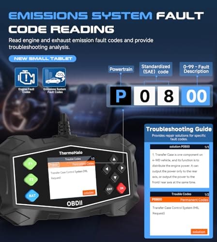 ThermoHalo Professional OBD2 Scanner Car Diagnostic Tool, OBDII EOBD Code Reader, Enhanced Check Car Engine Light Diagnostic Scan Tool, Upgraded Fault Code Scanner for All Vehicles from 1996 view 6