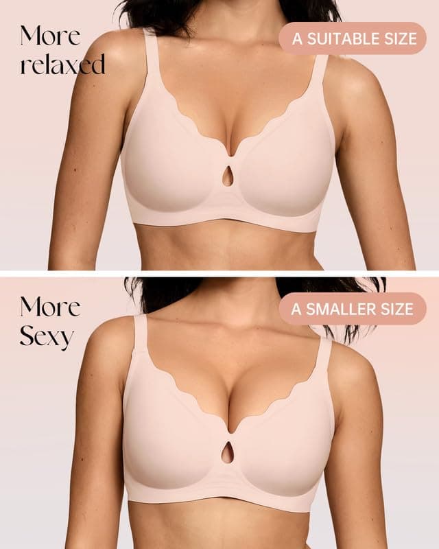 ProKloud Wireless Bras for Women Wave Push Up No Underwire Bralettes Seamless Full Coverage Support Lift Everyday Bra view 4