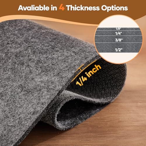 Veken Non Slip Cushioned Rug Pad Gripper 10 x 14 Ft, Felt and Silicone Backing, 1/4 inch Thick Carpet Liner for Hardwood Floors and Finishes, Under Area Rugs Anti Skid Mat, Keep Rugs Safe and in Place view 4