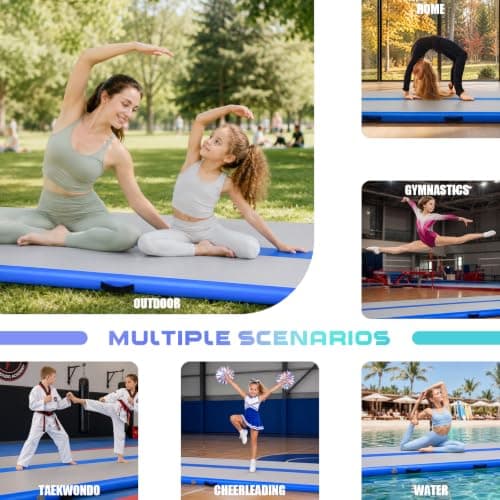 FunWater 10ft Inflatable Gymnastics Mat Tumble Track 4in Thick view 2