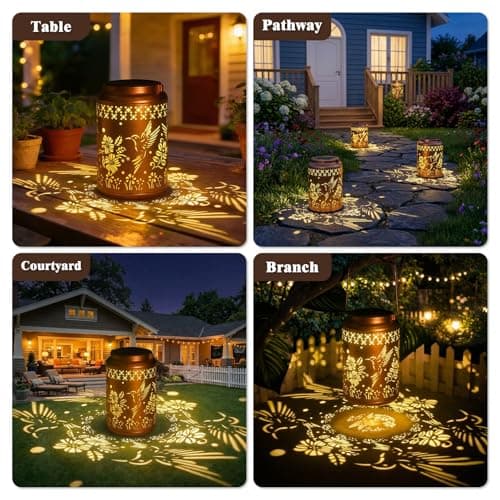 Mothers Day Gifts for Mom, Hummingbird Solar Lanterns Outdoor Waterproof - Birthday Gifts for Women, Hanging Solar Lantern for Yard, Patio, Porch, Garden Decor view 7