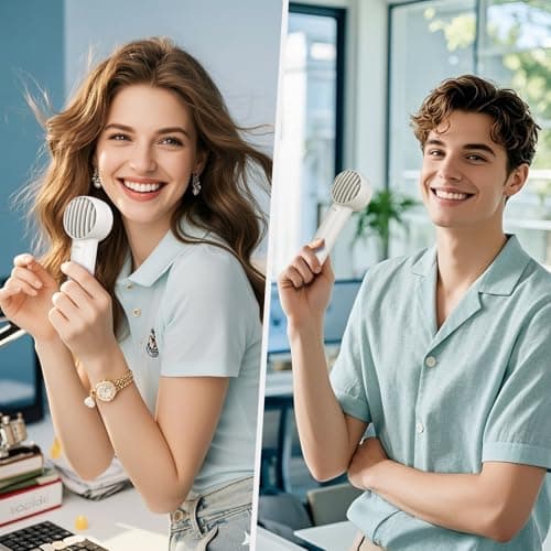 Portable Mini Turbo Handheld Fan, Pocket USB Rechargeable fan with 3-Speed Super Strong Wind Adjustable, Personal Travel Summer Cooling Eyelash Fan Gifts for Girls Boys Men Women- Indoor Outdoor view 6