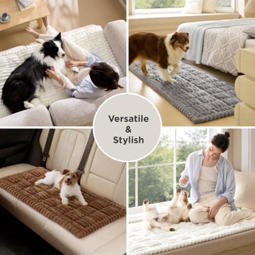 Bedsure Comfyfleece® Sofa Cover, Couch Covers for Dogs, 27.6 x 59 White view 3