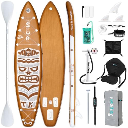 FunWater 11'6×33"×6" Inflatable Stand Up Paddle Board with Premium SUP Paddleboard Accessories, Wide Stable Anti-Slip EVA Deck,Paddle Boards for Adults & Youth of All Skill Levels