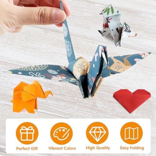 Pigipigi Kids Craft Origami Paper Kit for Kids Ages 5-8 8-12, with Guiding Book, 160 Sheets DIY Art and Crafts Supplies, Colorful Folding Papers Set Projects Gifts Activity for Boy Girl Toy(Forest) view 6