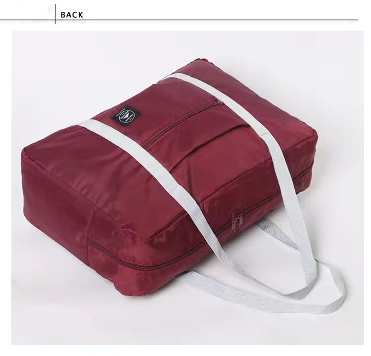 Large Capacity Travel Bag,Oxford Storage Bag, Clothing Storage Bag, Home and Travel, Multifunctional Sports Shoulder Bag (Magenta, Large) view 7