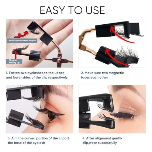 Magnetic Eyelashes, Light Weight Natural Look False Eyelashes with Applicator and Eyelash Comb, Reusable & No Glue Needed view 6