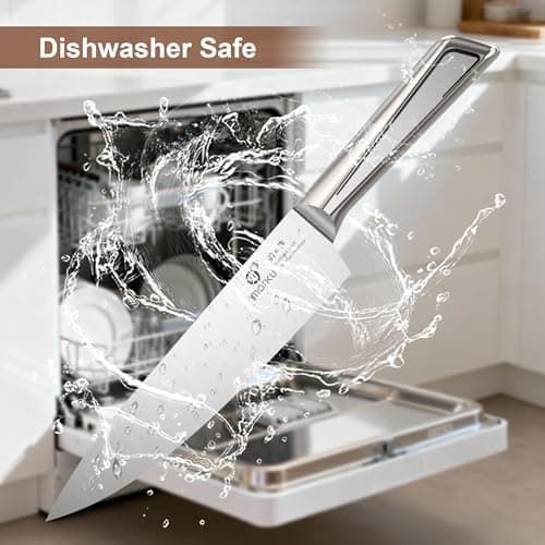 imarku High Carbon Stainless Steel Gyutou Knife Set with Block, Precision-Forged Razor Sharp 10–15° Edge, Ergonomic Non-Slip Handle, Built-in Sharpener, Brown, Best Gift Choice, Cooking Enthusiasts view 5