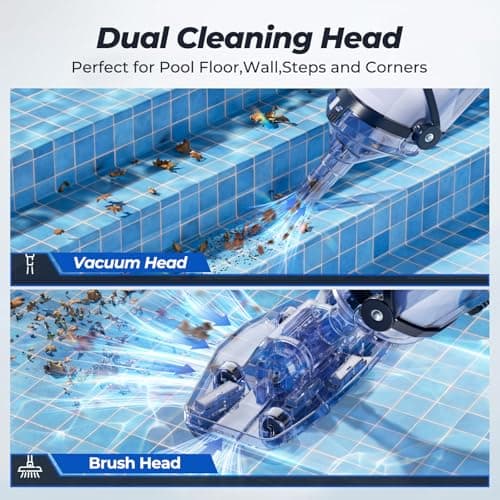 JESIMAIK Pool Vacuum, 18.5 GPM Suction Pool Vacuum for Above Ground Pool with Telescopic Pole, 60 Min Runtime, Cordless Pool Vacuum for Above & Inground Pools, Cleans Leaves and Debris view 5