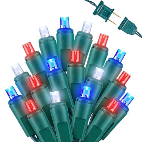 Brightown LED Red White Blue Mini String Lights, 26.5Ft 100LEDs F5 Lights for 4th of July Decorations, Connectable Lights for Indoor Outdoor Holiday Patio Independence Day Decor, 250th Anniversary view 1