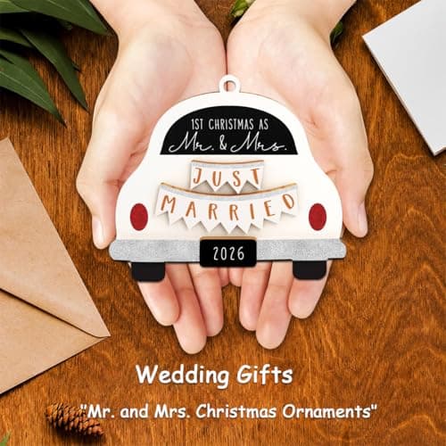 First Christmas Married Ornament 2026, Our First Christmas As Mr and Mrs Christmas Ornament - Bridal Shower Gift, Marriage Gifts, Wedding Gifts for Couples, Gift for Newlyweds view 5