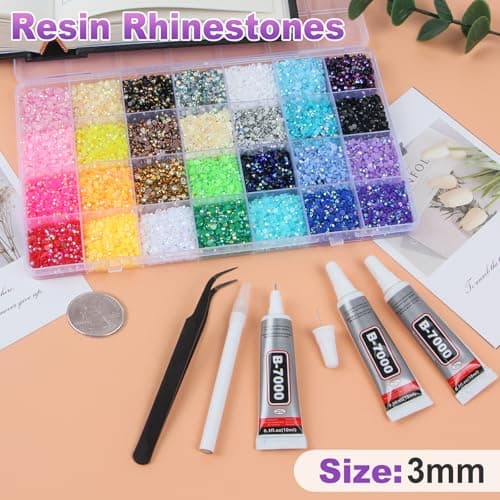 Bedazzling Kit 50000Pcs 28 Colors Jelly Resin Rhinestones view 2