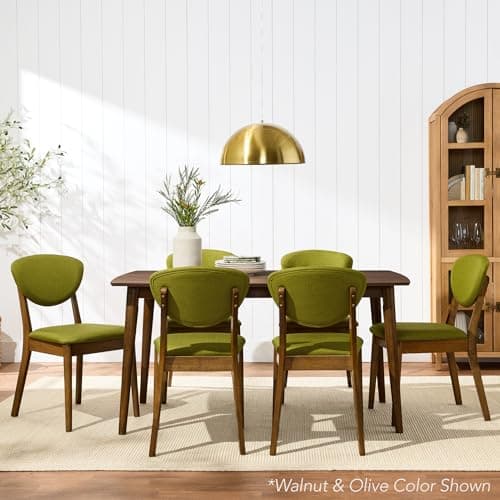 Best Choice Products Dining Chairs Set of 2, Mid-Century Modern Upholstered Wood, Armless w/Seat Cushion, Padded Backrest - Black/Black view 2