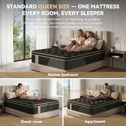Mattress Queen Size, 12 inch Queen Hybrid Mattress in a Box, Medium Firm | with Gel Memory Foam & Pocket Coils, Motion Isolation, Breathable Cooling Cover, Back Pain Relief & Edge Support, Euro Top view 6