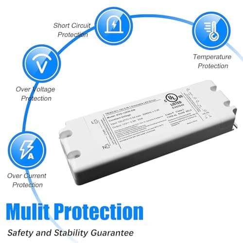 12V 30W Dimmable LED Driver, Power Supply for ELV, TRIAC Dimmer, AC to DC Transformer for LED Lighting, UL Listed, Class 2 view 4