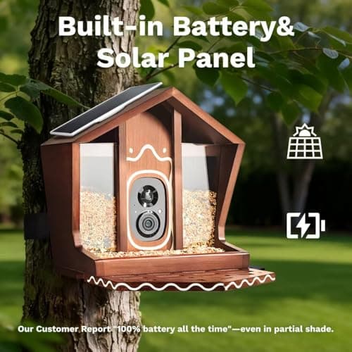 Smart Bird Feeder with Camera Solar Powered 2K UHD Video view 4