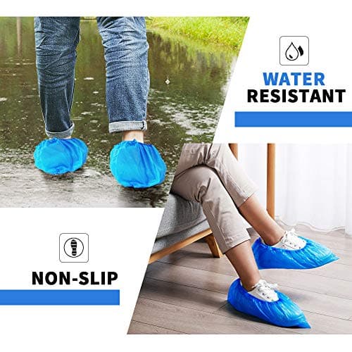 Green Convenience Shoe Covers Disposable Boot Cover Waterproof, Dust proof, 100 Pack(50 Pairs),The Size Fit Most, Non-slip, Blue, Protect Your Shoes, Floor, Carpet view 4