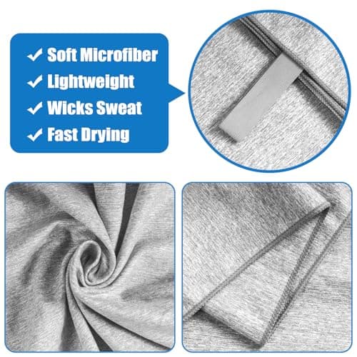 KISS QUEEN Quick Dry Microfiber Towel for Camping,Beach Travel Body Gym Hiking Swimming Pool Hot Yoga Mat Towels (Grey, 30X60 Inch) view 4
