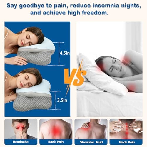 WXLPWXLP Butterfly Ergonomic Neck Pillow, Breathable Cooling Memory Foam Pillow, Relieves Neck Pain, Improves Sleep Breathing, Suitable for Back, Side and Stomach Sleepers, Ideal for Adults view 2