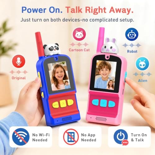 Video Walkie Talkies for Kids 2 Pack, Gift for Ages 3-12 Girl & Boy view 2