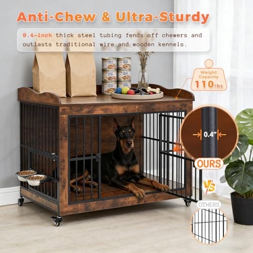 32" Dog Crate Furniture for Small Medium Dogs view 2