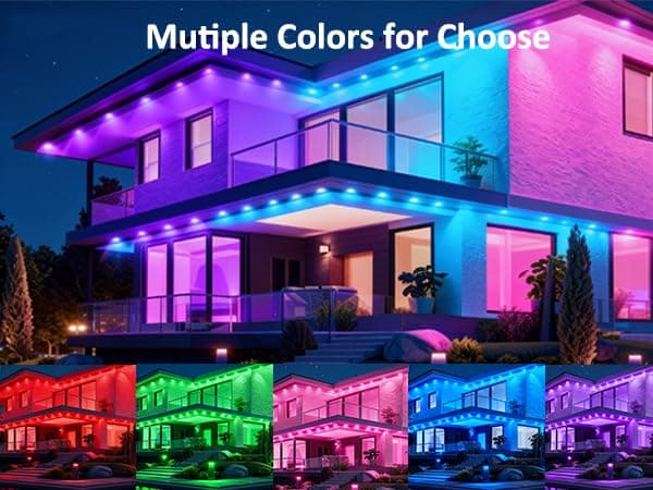 RGB Permanent Outdoor Lights, 500FT Smart LED Eaves Lights with APP & Remote Control, IP67 Waterproof Outdoor String Lights for Christmas, Halloween,Party, Garden, Patio, House Decor(2 Rolls of 250FT) view 6