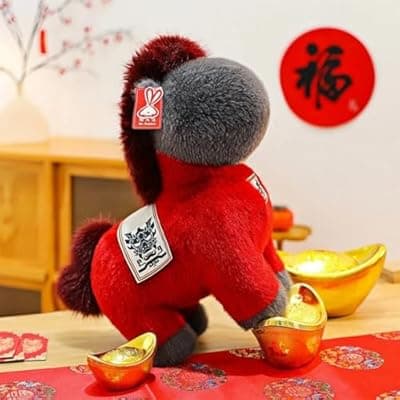 LXYUNKJ 2026 Year of The Horse Stuffed Animals Plush Soft Plushie Toys - Mascot Doll Toys Zodiac Decor, Super Cute Plush Soft Toy for Adults, Kids and Families Gifts (16" Chì Tù)