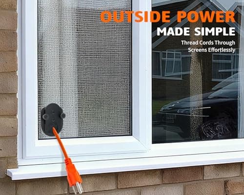Window Screen Pass Through Attachment - Bring Inside Power Outside, for 1/3"-4/5" Cables or Hoses, Fits on Any Standard Window Screen, Insect and Dust Proof, for Rv, Pet Cameras, Various LED Lights view 2