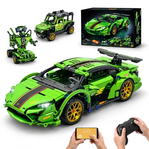 3-in-1 STEM Building Blocks Kit, RC Sports Car and Transform Robot for Kids — image 1