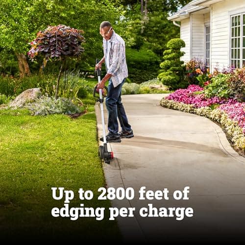 WORX Cordless Lawn Edger, 7'' Grass Edger with 3 Depth Settings, 20V Trencher with Dual Wheels & Brushless Motor, 4.0 Ah Battery & Charger Included, WG898 view 6