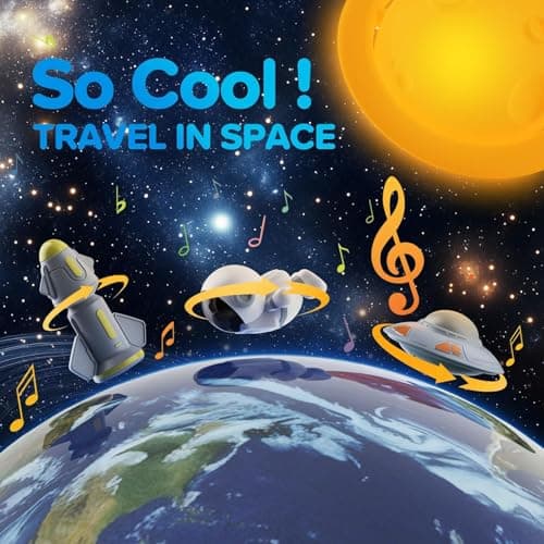 Magnetic Musical Rotating Ball,Space Toys for Kids 3 4 5 6 7 8 9 10 Year Old Boys Girls Sensory Toys for Toddlers Birthday Gifts Educational STEM Toy Playset with Astronauts Rocket Spacecraft Planet view 2