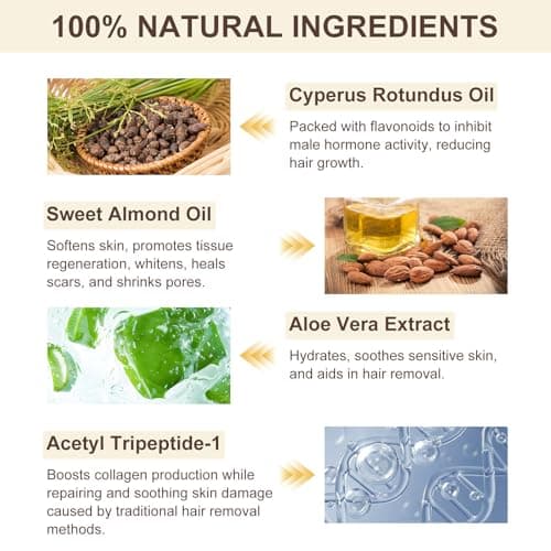 2PCS Cyperus Rotundus Oil, Natural Cyperus Rotundus Oil For Hair Removal, Reduces Unwanted Hair Growth, Moisturizes & Soothes The Skin, Suitable For All Skin Types view 3