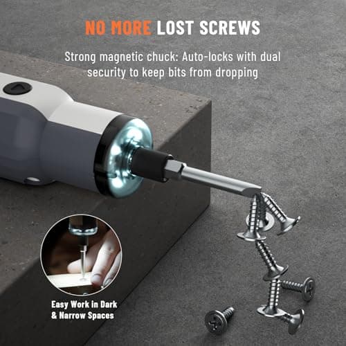 Katerk Gift for Dad, Father's Day Gifts Kit, Cordless Electric Screwdriver, Sleek White Power Tool Driver, Adjustable Torque, Extended Runtime, LED Light & 12 Bits, Home Electronic Repairs view 6