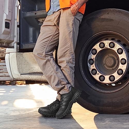 NORTIV 8 Men's Ankle High Waterproof Hiking Boots Outdoor Lightweight Shoes Trekking Trails Armadillo view 2