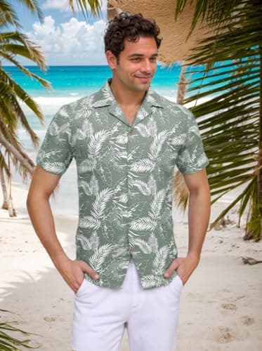 Men's Hawaiian Shirt Funky Blue Beach Printed Tropical Beach Shirt Casual Button Down Short Sleeve Floral Shirts Tops view 6