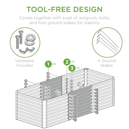 Best Choice Products 4x2x2ft Outdoor Metal Raised Garden Bed, Deep Root Box Planter for Vegetables, Flowers, Herbs, 119 Gallon Capacity, 100% Non Toxic Materials - Beige view 6