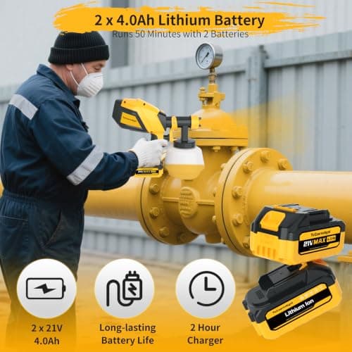 Cordless Paint Sprayer,1200ML Electric Spray Gun with Dual 4.0Ah Batteries | 5 Nozzles, 3 Spray Patterns and Adjustable Spray Width for Furniture, Cabinets, Fences, Walls & DIY Projects. Easy Cleaning view 4