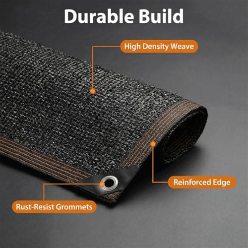 JKNVDVLC 90% Shade Cloth, 10 x 12 FT Tear Resistant Sun Shade Net with Reinforced Grommet,Durable Garden Shade Tarp Cover for Greenhouse,Plant Cover, Chicken Coop,Patio and Pergola,Black view 4