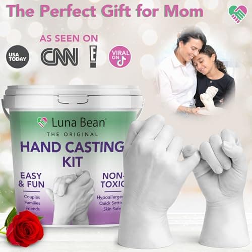Luna Bean Hand Casting Kit – The Original Hand Mold Kit – Mothers Day Gifts for Mom - Anniversary Engagement Gifts for Women Men Couples Wife Boyfriend Girlfriend Wedding Bridal Shower view 2