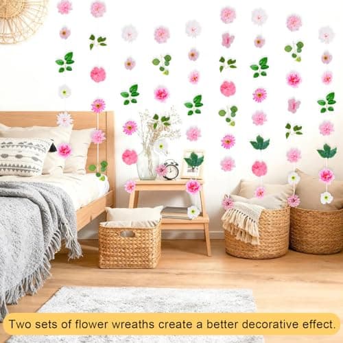 Biutee 6 PCS Hanging Flower Garlands 6FT Artificial Flowers Hanging Decorations Floral Hanging Garland with Hooks Fake Flower Vines for Halloween Fall Wedding Party Baby Shower Home Decorations view 6
